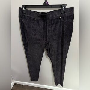 MICHAEL MICHAEL KORS Women's Black Metallic Pull-On Leggings SZ XL Waist 36”